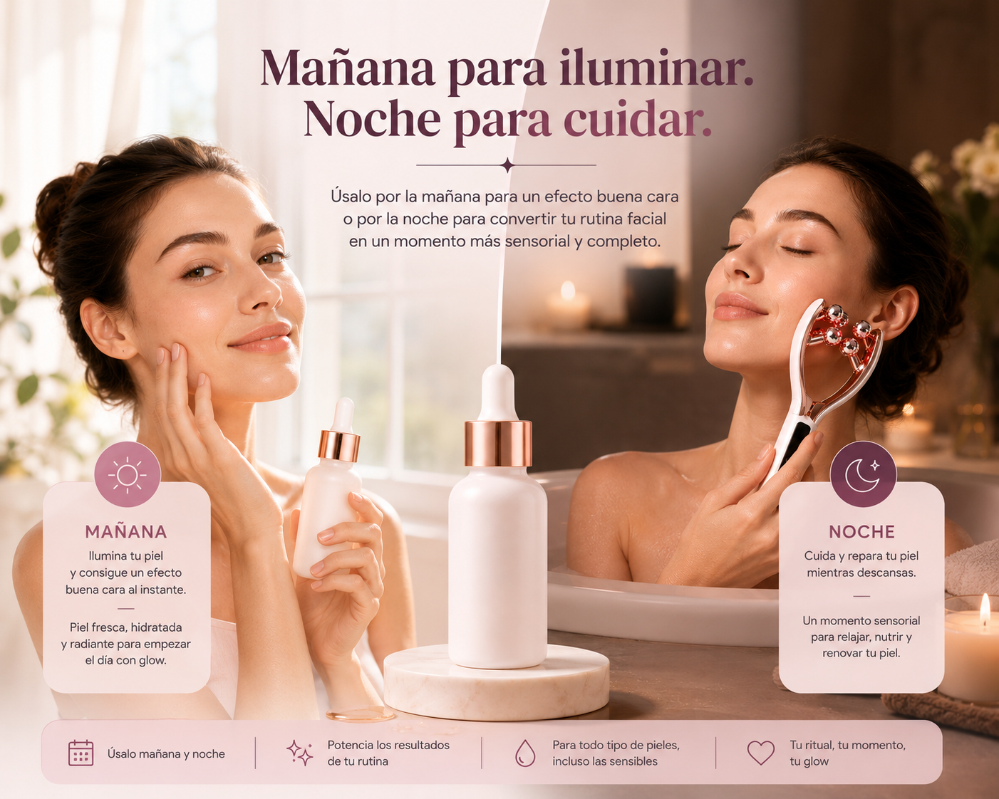 Sérum facial conductor para potenciar skincare